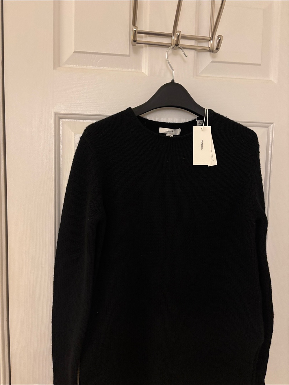 Vince Black Crewneck Sweater - Textured Knit